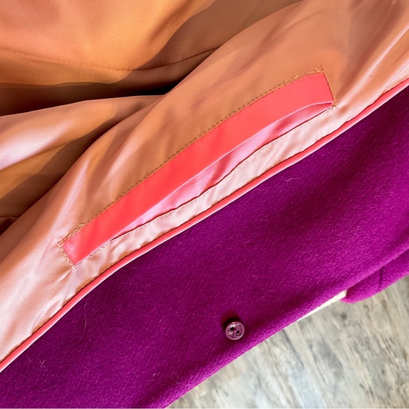 COPY - 09. NWOT KATE SPADE Regal Fuchsia Wool Stand Up Collar Peacoat - Picture 10 of 16